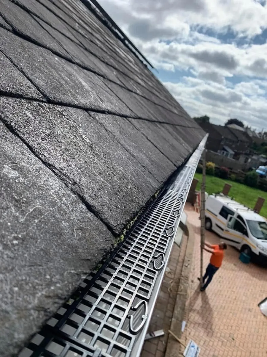 Gutter guard fitted on a slate roof in Brixham